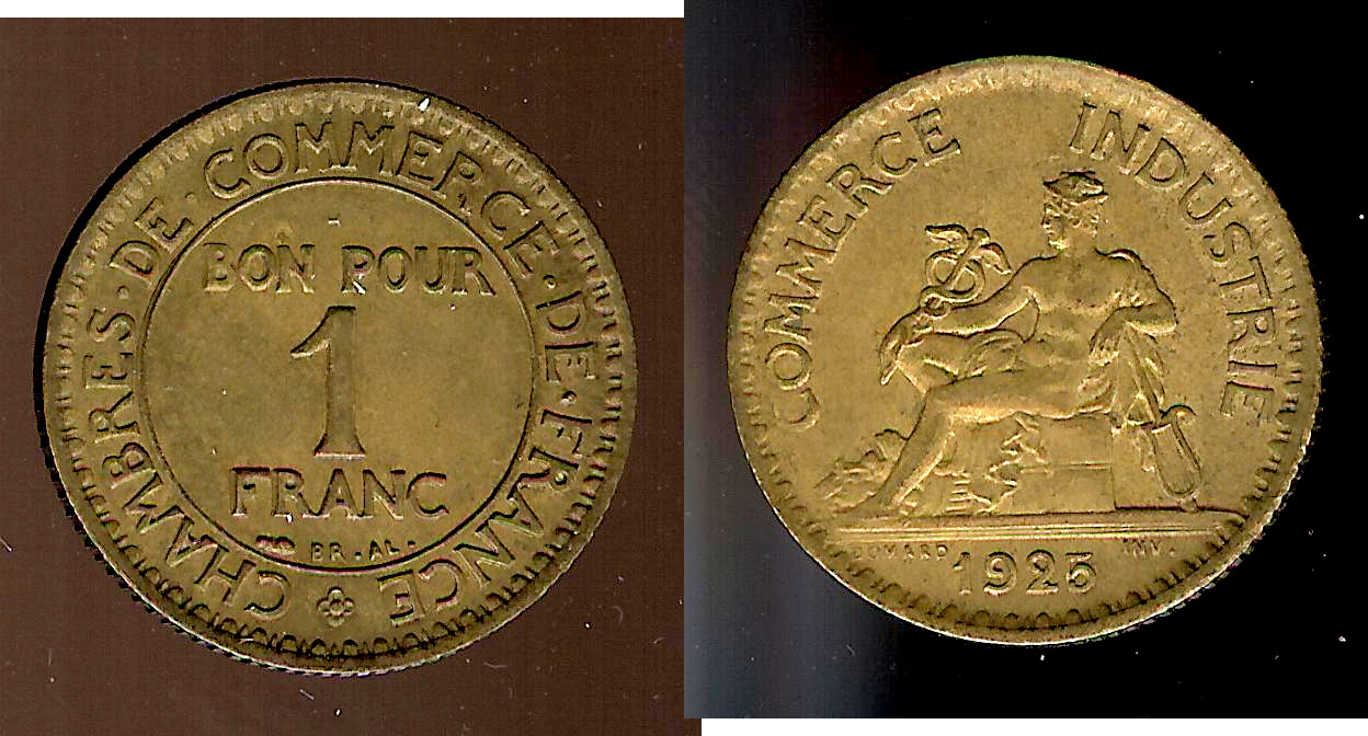 1 franc Chamber of Commerce  1925 AU